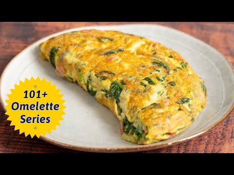 Cheesy Omelette filled with Healthy Spinach #omelette #recipe