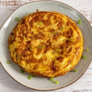 Homemade Spanish omelette with potatoes and eggs