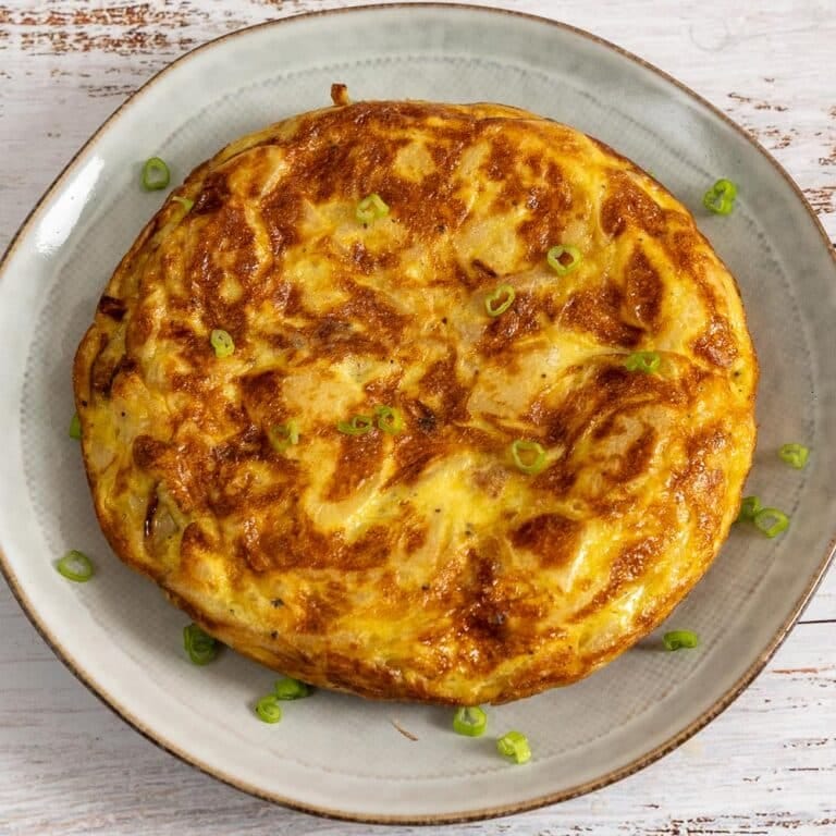 Homemade Spanish omelette with potatoes and eggs