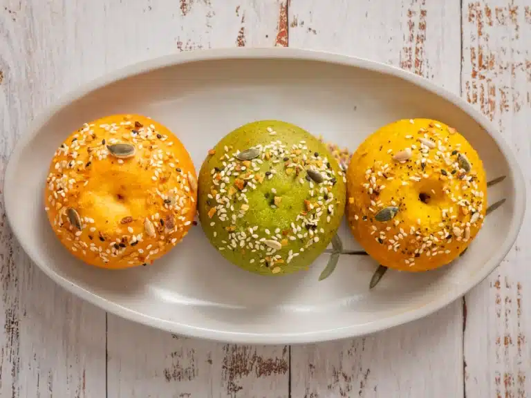 High-Protein Lentil Bagels: Red, Green & Yellow Variations Lentil Bagel