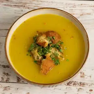 Pumpkin Soup with parmesan croutons