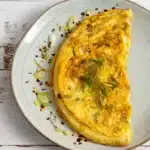 Try This Green Onion Omelette – It’s Really Good! Green onion Omelette on a plate
