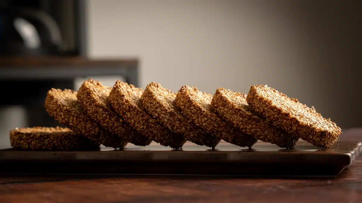 sesame cake on a plate