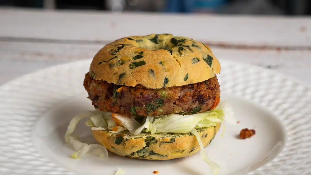 bun with beans patty