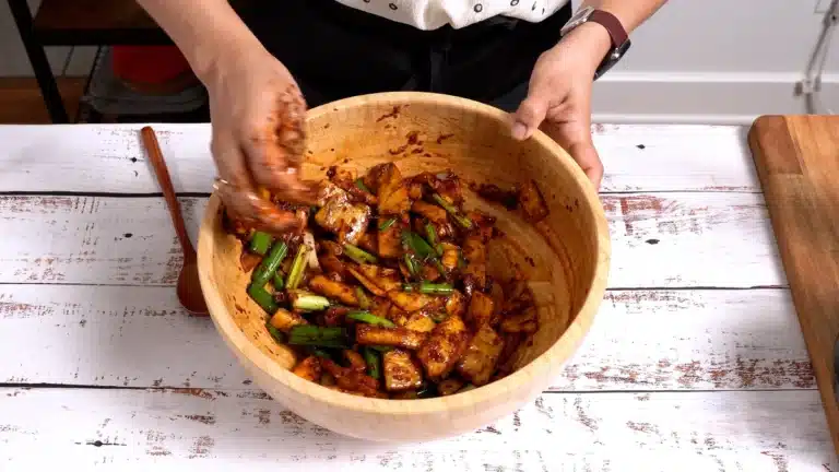 mix everything with pineapple for kimchi