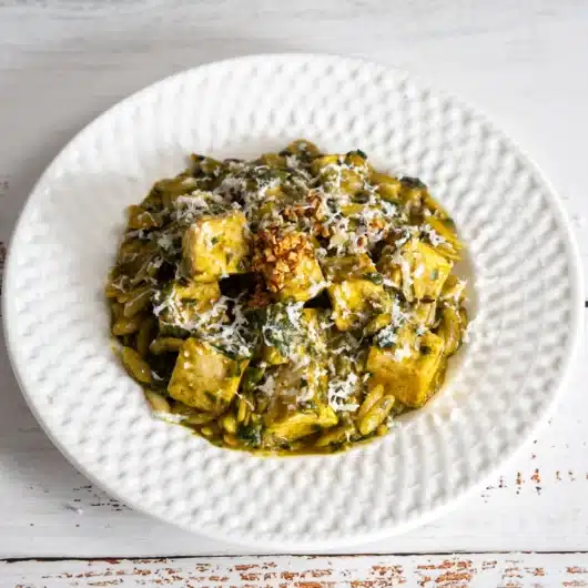 Creamy Orzo Palak Paneer – A Delicious One Pot Indian Fusion Meal