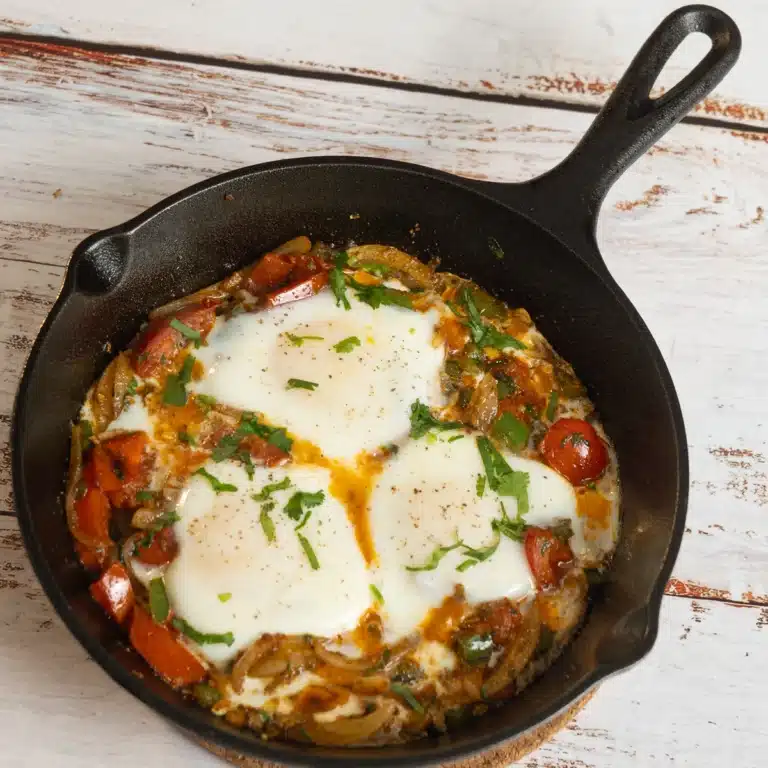 Afghani Omelette Cooked in a Skillet