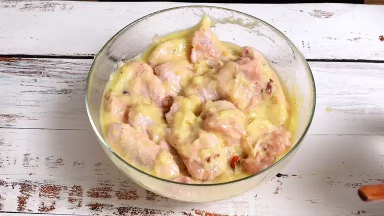 Pineapple chicken -Marinate chicken in pineapple