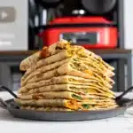 A stack of Delicious Turkish Gözleme on a plate