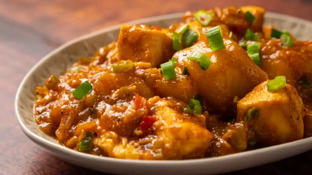 Mango Chicken Recipe – A Sweet, Spicy and Tangy Treat Delicious Mango Chicken on a plate