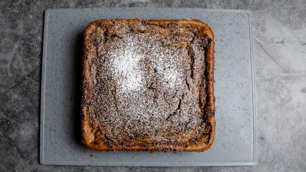 sprinkle powdered sugar on top of Banana coffee bread
