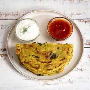 oats and basil flaky roti
