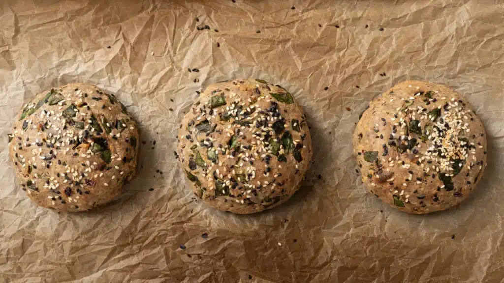 Quinoa and Beans Breakfast Bun : Easy and Healthy (Video) freshly backed Quinoa and Beans Breakfast Bun