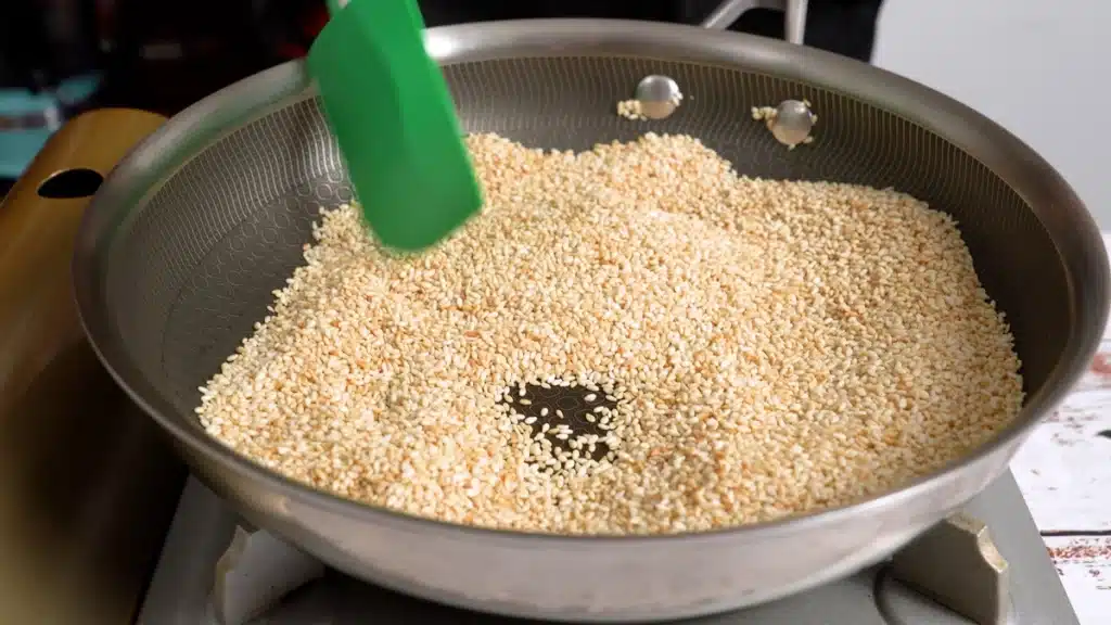 Mango Sesame Cake : No Flour, No Egg, just 5 Ingredients roast sesame until turn golden