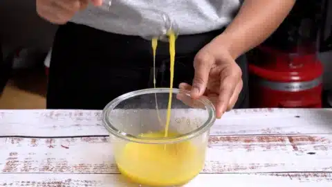 beat eggs in a bowl