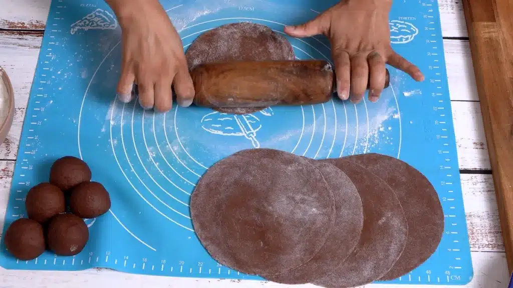 Sweet Chocolate Roti - Easy and Delicious press with rolling pin to make roti