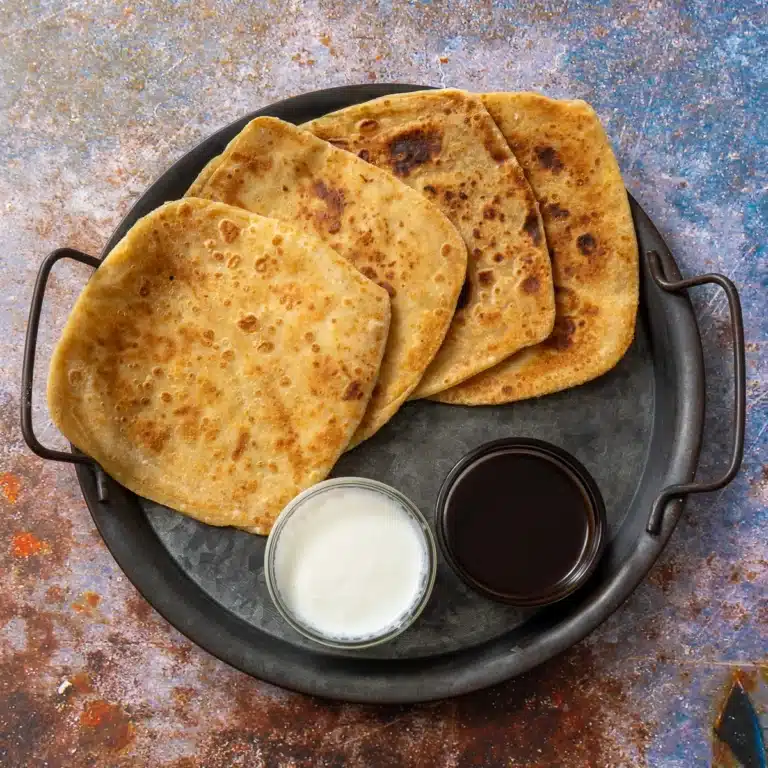 milky paratha with milk and chocolate