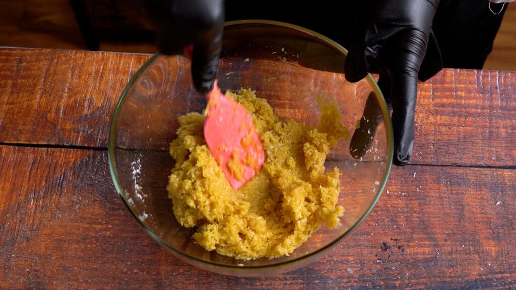 add desiccated coconut and mix well