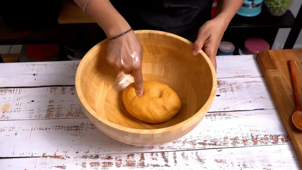 Tomato Roti - Colorful, Flavorful and Healthy add flour to egg tomato mixture and make dough