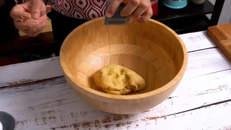 add little oil before finishing dough and give a final kneading