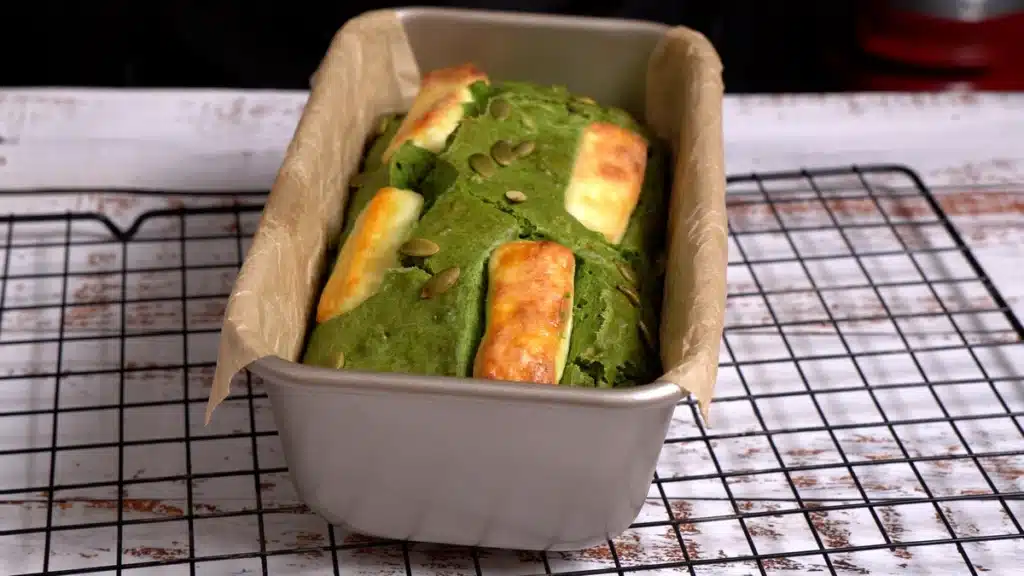 Green Bread - Full of Greens, Cheese and Nuts freshly baked green bread