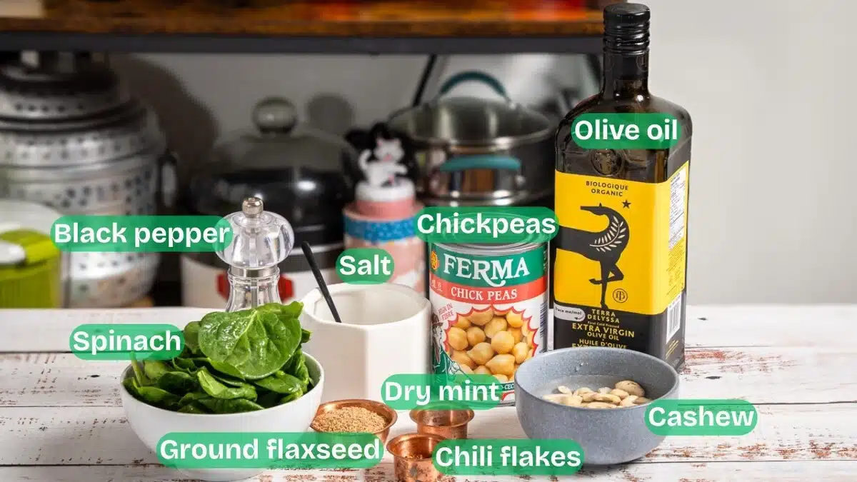 baked green chickpeas ingredients