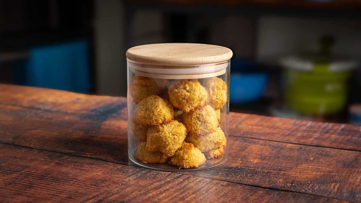 baked coconut dessert in a jar
