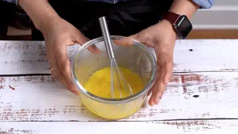 beat egg with salt and pepper