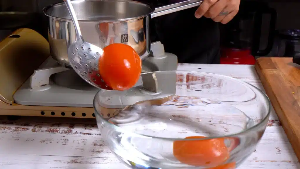 Tomato Roti - Colorful, Flavorful and Healthy boil tomato for 2-3 minutes, put in cold water and peel its skin
