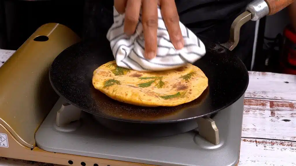 Tomato Roti - Colorful, Flavorful and Healthy cook both sides on a pan
