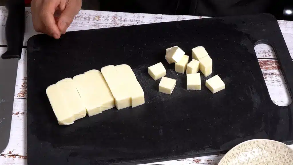 Green Bread - Full of Greens, Cheese and Nuts cut cheese in desired shape
