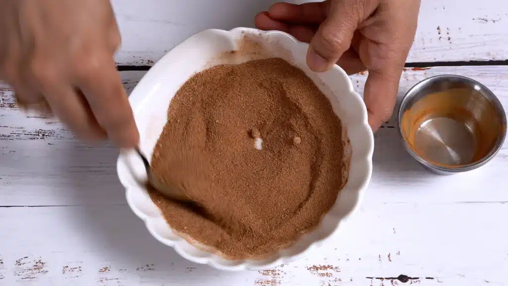 Protein Rich Baked Gluten Free Donut Balls mix coconut sugar and cinnamon powder