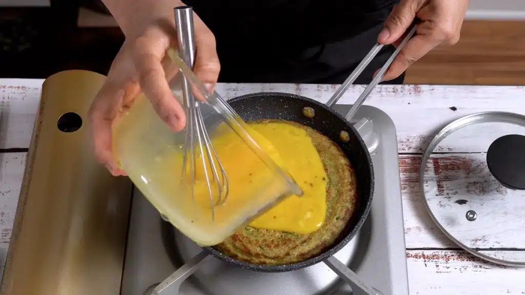 Protein Packed Breakfast - Looks Good & Taste Good Too pour egg mixture on top