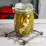 quick pickle in a glass jar
