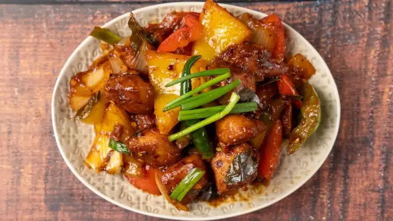 Devilled Chicken - Perfect Appetizer For Spice Lovers Devilled Chicken on a plate