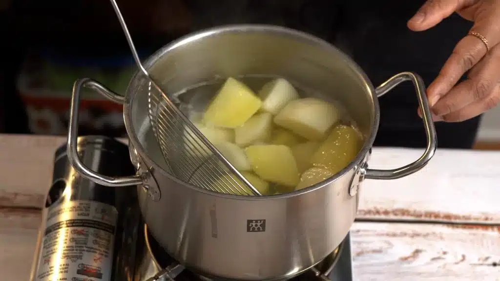 Buttery Irish Potato Cakes – Crispy Outside, Soft Inside boil potatoes with salt