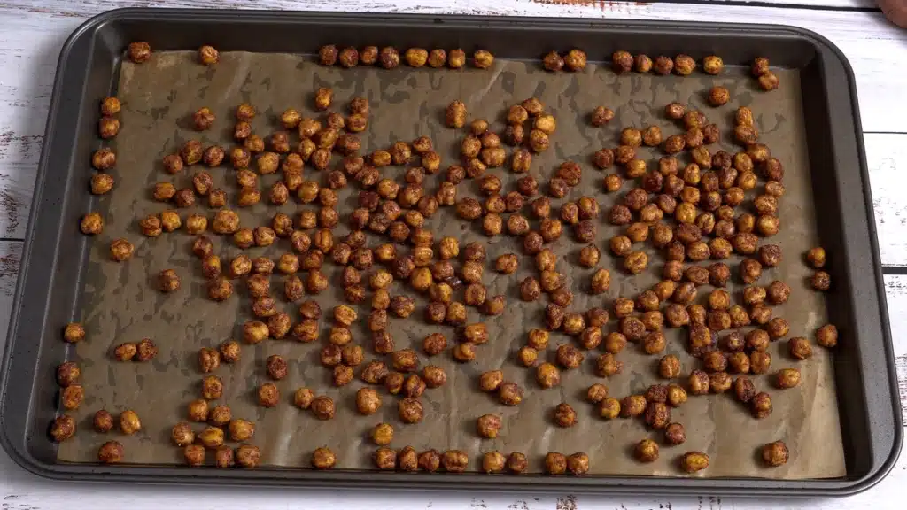 Crunchy Cinnamon Chickpeas - A Perfect Snacks cool down chickpeas in slightly hot oven