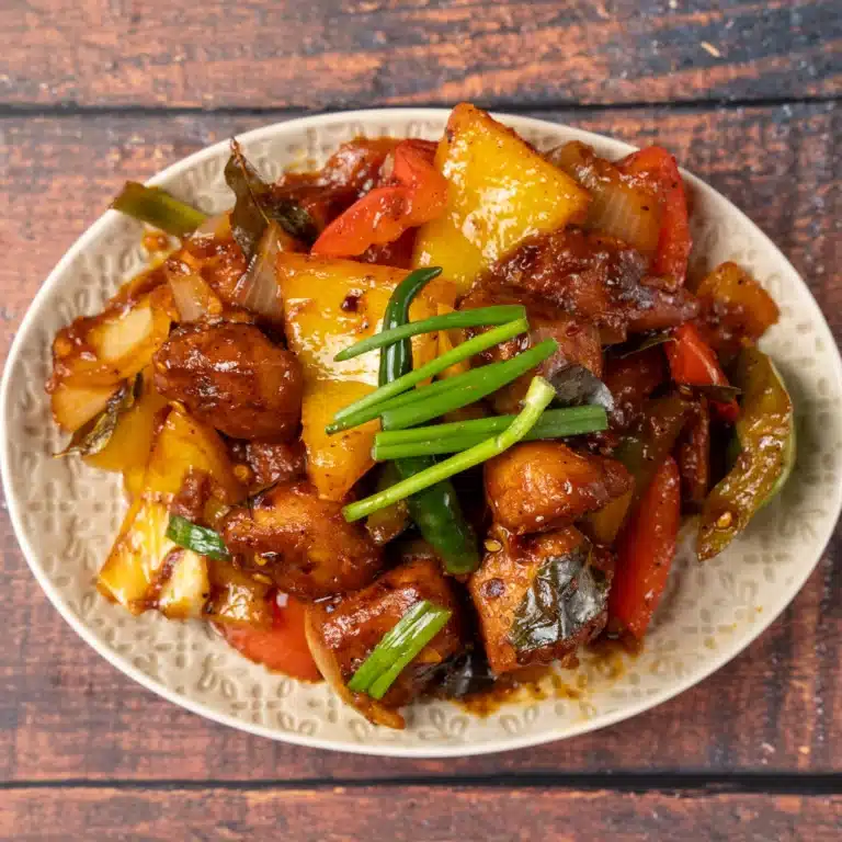 devilled chicken in a plate