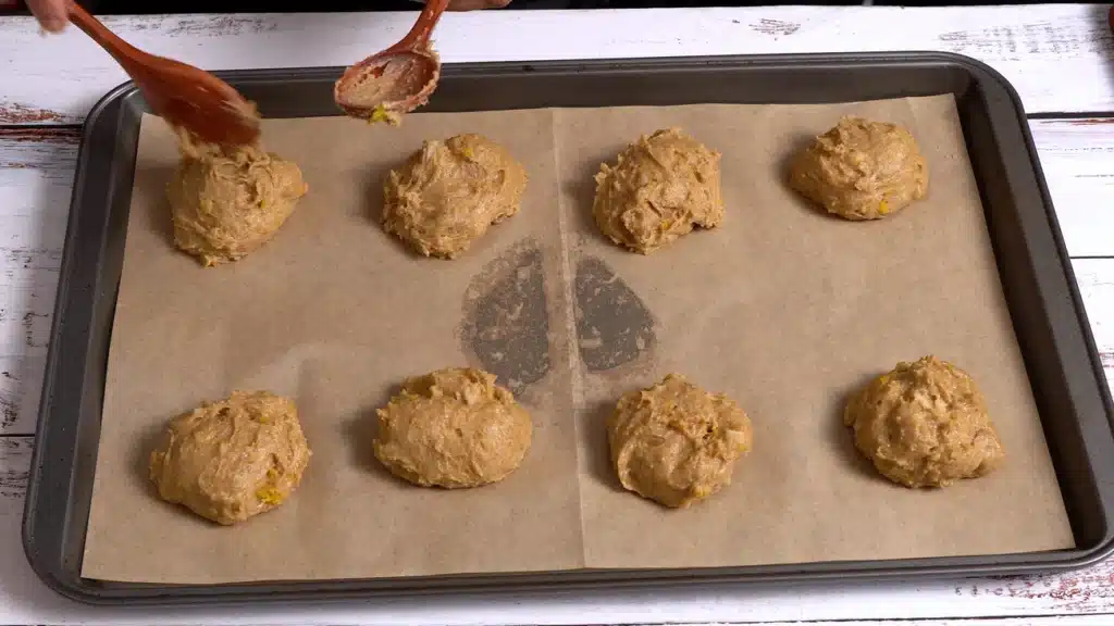 These Squash Cookies Are Perfect with Tea or Coffee make cookie shape in a baking tray