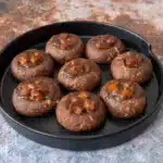 Jalebi Flavored Crepe - perfect recipe for festival season pumpkin pie cookies on a black plate