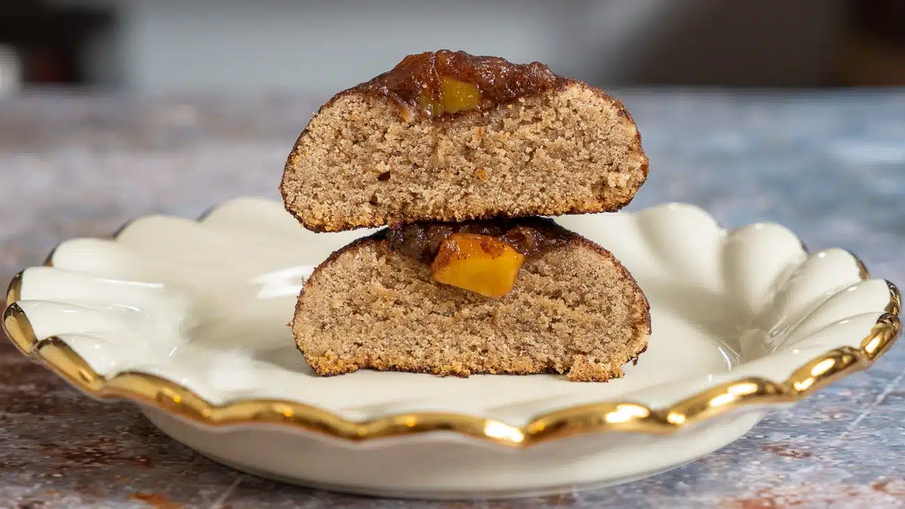 pumpkin pie cookies cut in half