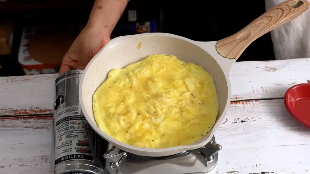 10-Minute Pizza Omelette – The Perfect Cheesy Breakfast cook until bottom is set