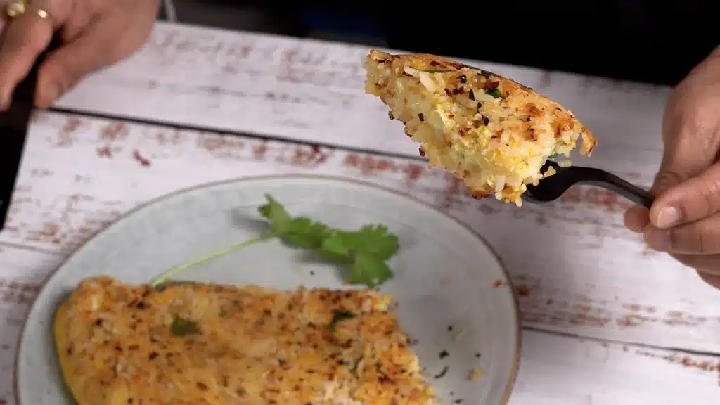 enjoy delicious crispy rice omelette