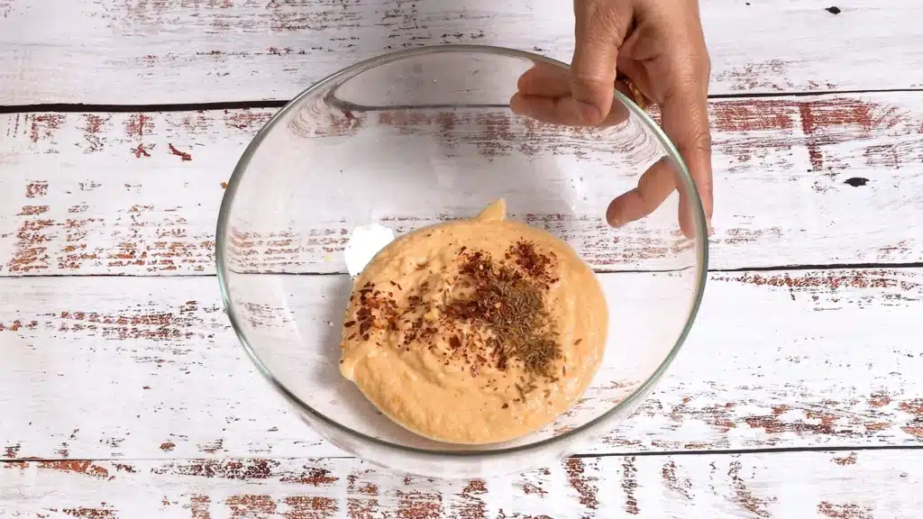 The Easiest Lentil Crispy Crackers: Delicious & Healthy Side in blended lentil mix add crushed cumin, chili flakes and mix well