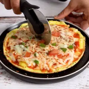 pizza omelette on a plate