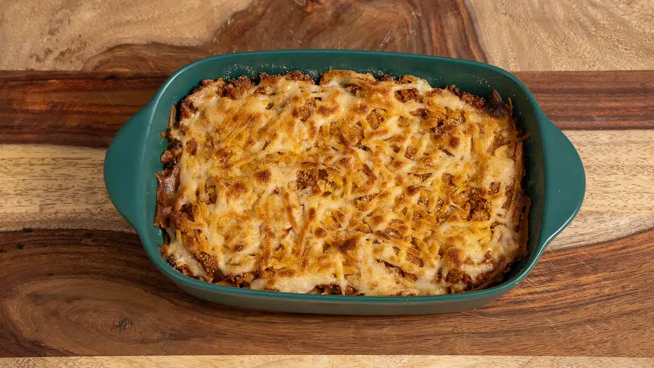 pumpkin lasagna with vegan cheese freshly baked