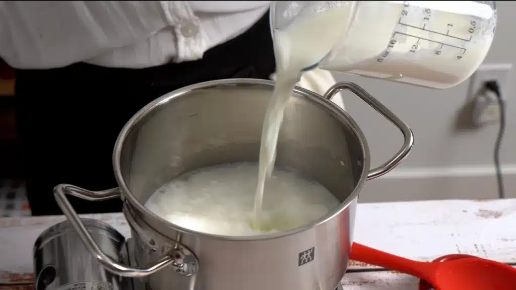 add milk with cardamom powder and cook 10-12 mins