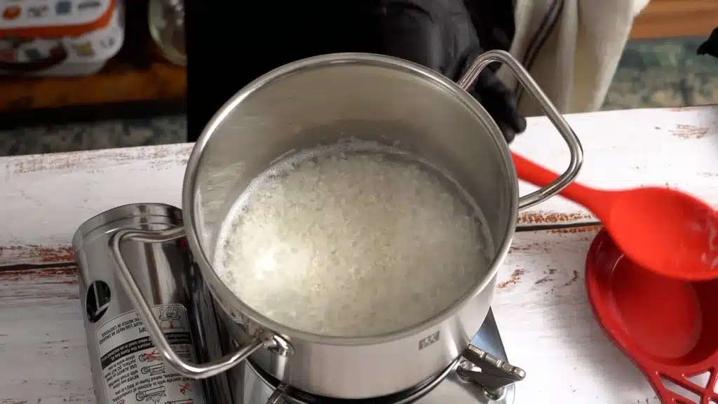 add rice in water and let it cook for 2-3 minutes