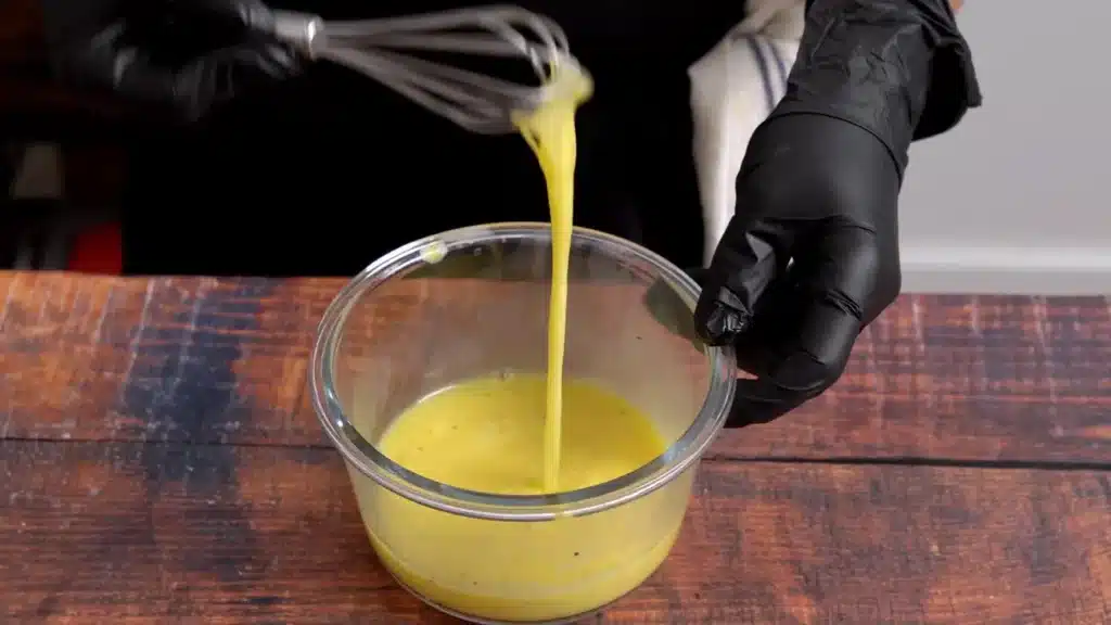 beat eggs with salt and pepper