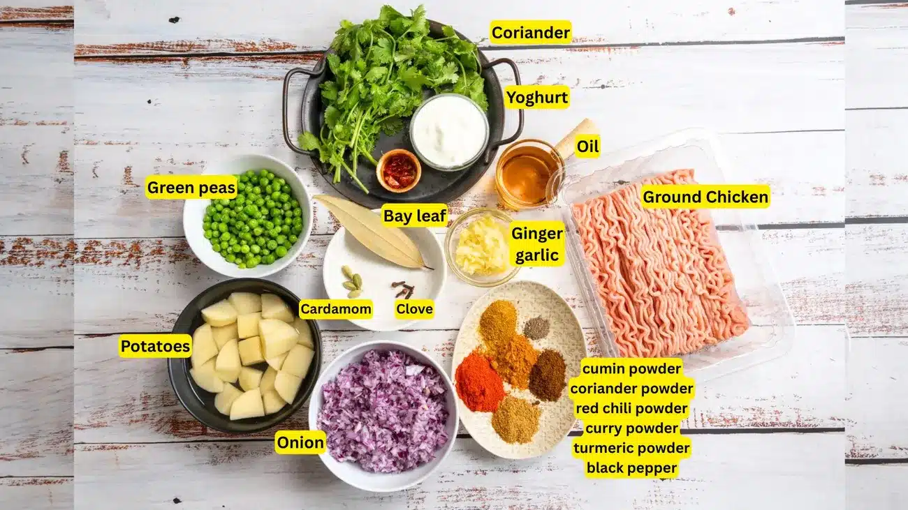 chicken keema dinner ingredients